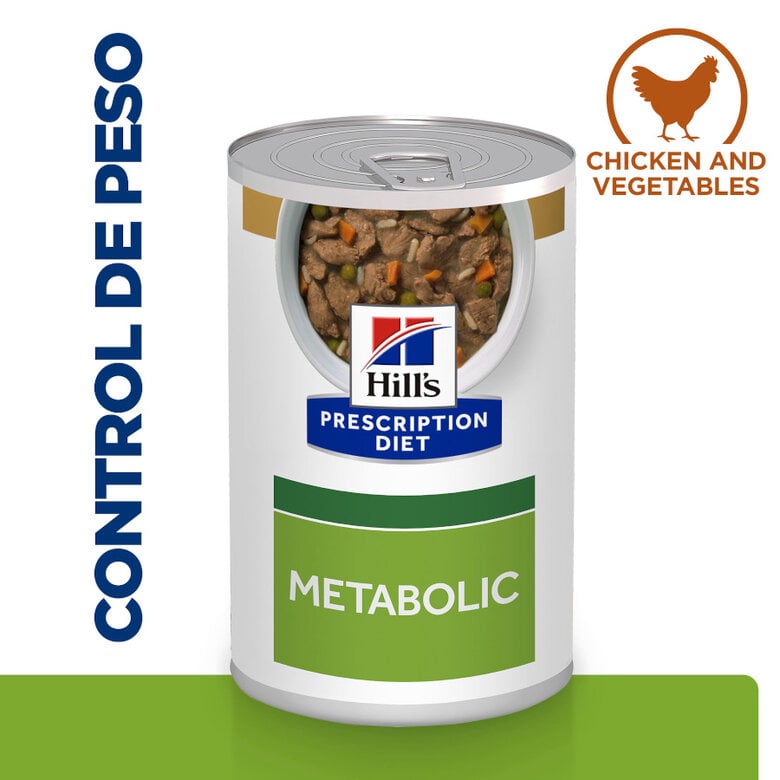 354 g Hill's Prescription Diet Metabolic Estofado de Pollo y Vegetales lata para perros